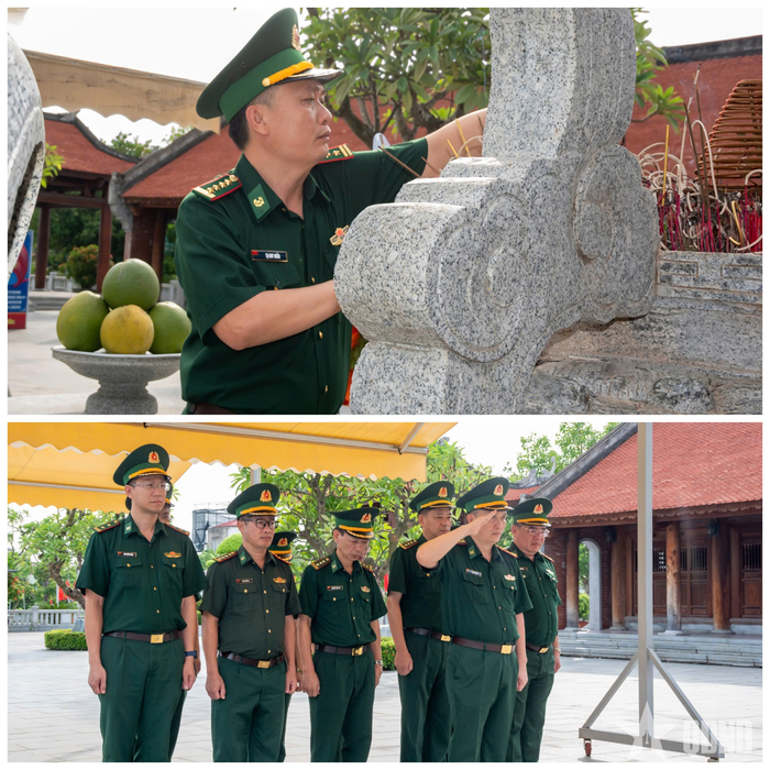 Lãnh đạo Ban chỉ huy Bộ đội Biên phòng thành phố Hải Phòng dâng hương tưởng niệm nhà lãnh đạo tiền bối Nguyễn Đức Cảnh.