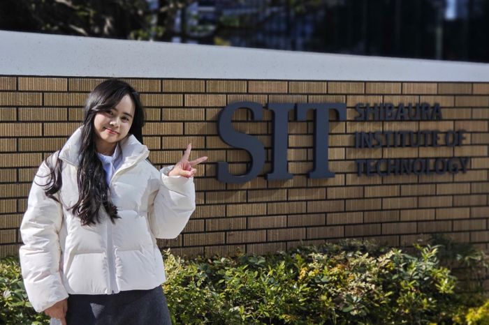 Lan Anh tại chương trình trao đổi sinh viên với Shibaura Institute of Technology (Nhật Bản) trước khi giành học bổng tham gia chương trình trao đổi nghiên cứu năm 2025 tại KAIST (Hàn Quốc). Ảnh: NVCC