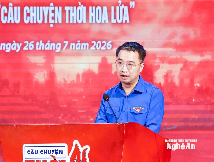 Bí thư Trung ương Đoàn Nguyễn Tường Lâm phát biểu tại hội nghị. Ảnh: Mai Hoa