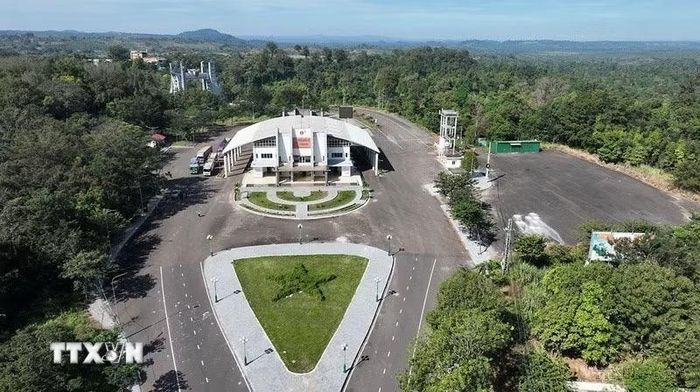 Cửa khẩu quốc tế Lệ Thanh là cửa khẩu đường bộ thuộc xã IA Dom, tỉnh Gia Lai, thông thương với cửa khẩu Oyadav (tỉnh Ratanakiri, Campuchia). (Ảnh: Vũ Sinh/TTXVN)
