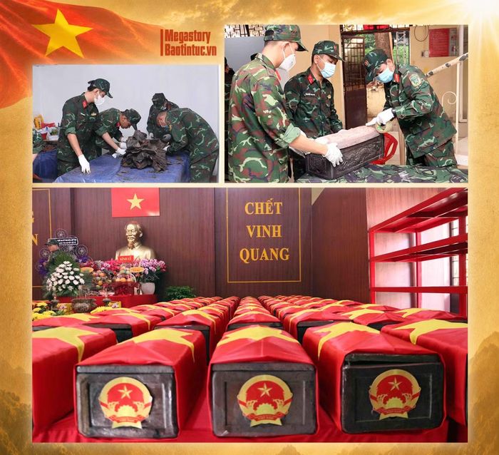 Hài cốt các anh hùng liệt sĩ sau khi được quy tập được quàn trang trọng tại Nhà tưởng niệm Công viên Lê Thị Riêng, chờ ngày trở về với gia đình, quê hương.