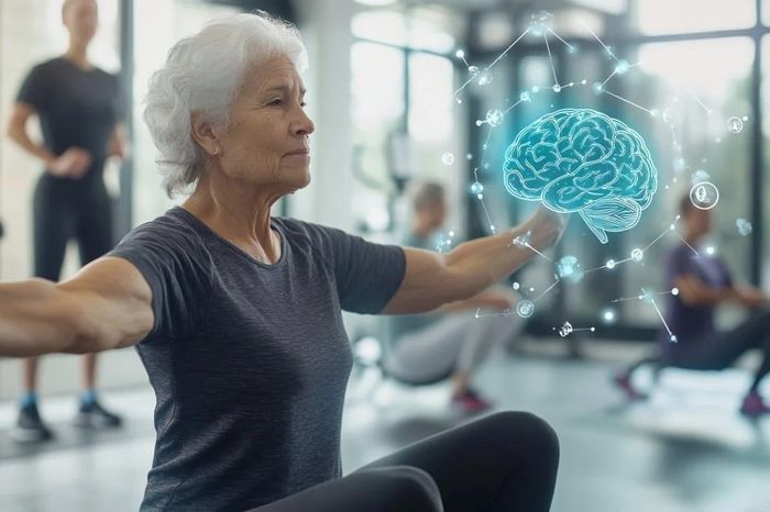 Tập luyện thể chất thường xuyên giảm nguy cơ mắc chứng sa sút trí tuệ. Ảnh: Neuroscience News.