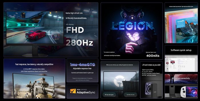 Các điểm nổi bật chính của màn hình Lenovo Legion 27-1R.