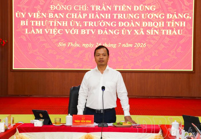 Bí thư Tỉnh ủy Trần Tiến Dũng kết luận buổi làm việc.