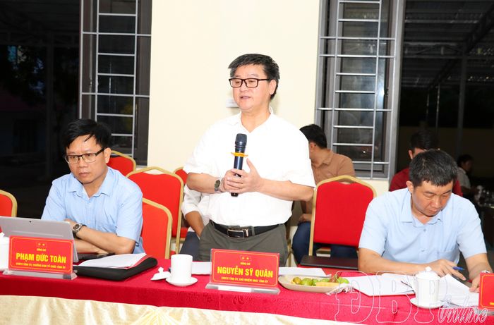 Đồng chí Nguyễn Sỹ Quân, Ủy viên Ban Thường vụ Tỉnh ủy, Chủ nhiệm Ủy ban Kiểm tra Tỉnh ủy phát biểu tại buổi làm việc.