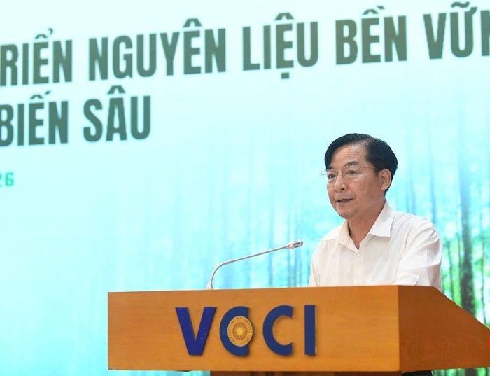 Ông Nguyễn Văn Diện cho biết, việc tổ chức lại thị trường nguyên liệu, hạn chế khai thác gỗ non, phát triển rừng gỗ lớn và xây dựng chuỗi cung ứng bền vững sẽ là nền tảng để nâng cao giá trị gia tăng, hoàn thiện hệ sinh thái ngành gỗ. Ảnh: Nguyễn Vân
