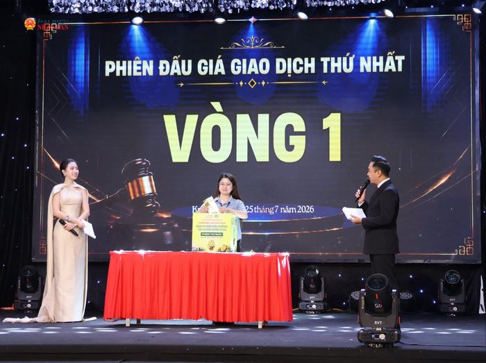 Đại diện các doanh nghiệp tham gia phiên đấu giá bỏ phiếu xác định giá mua lô sầu riêng VietGAP.