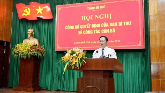 Đồng chí Lê Trí Thanh phát biểu sau khi nhận quyết định của Ban Bí thư.