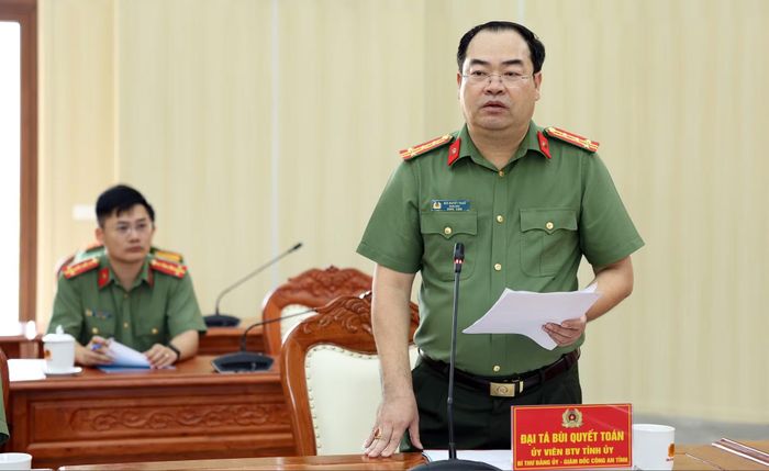 Đại tá Bùi Quyết Toán trân trọng cảm ơn sự quan tâm lãnh đạo, chỉ đạo, động viên sâu sát của lãnh đạo Bộ Công an; Thường trực Tỉnh ủy, HĐND, UBND tỉnh Lai Châu.