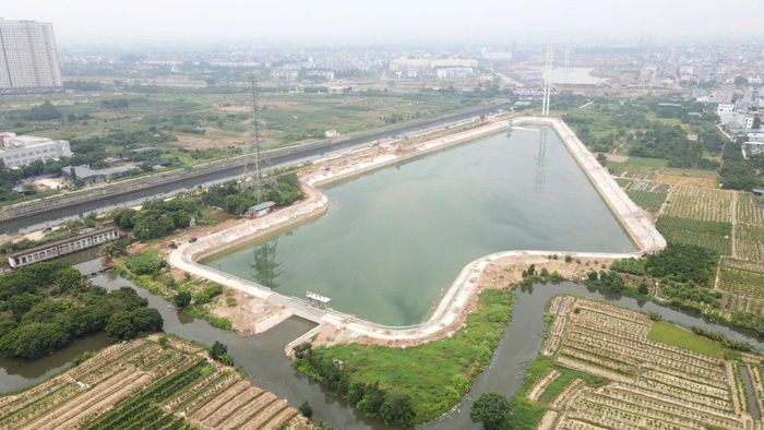 Dự án chống ngập khẩn cấp hồ Yên Nghĩa 1. Ảnh: Nguyễn Trọng