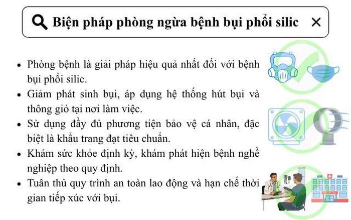 Biện pháp phòng ngừa bệnh bụi phổi silic. (Ảnh Thành Long)