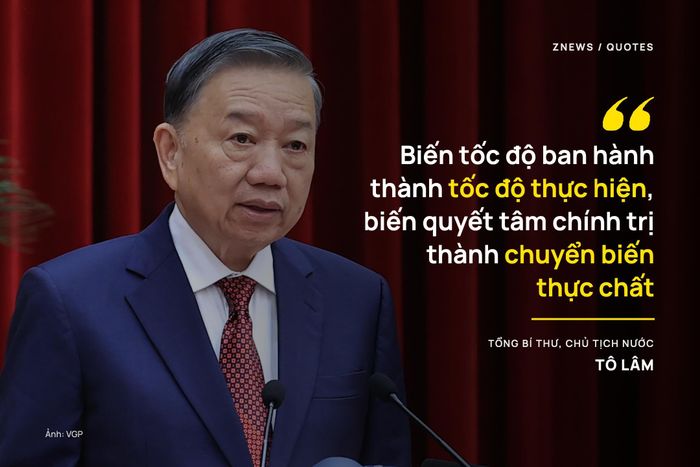  Theo Tổng Bí thư, Chủ tịch nước Tô Lâm, yêu cầu hiện nay là biến tốc độ ban hành thành tốc độ thực hiện, biến quyết tâm chính trị thành chuyển biến thực chất, kết quả cụ thể. Chương trình hành động của từng ban, bộ, ngành, địa phương, cơ sở phải rõ nguồn lực, tiến độ, sản phẩm, người chịu trách nhiệm; bám sát mục tiêu chung, xuất phát từ thực tiễn, không rập khuôn, máy móc. Người lãnh đạo phải sâu sát, nắm được hơi thở, nhịp sống của địa bàn, lĩnh vực mình phụ trách; biết lắng nghe cơ sở, doanh nghiệp và nhân dân; chủ động, sáng tạo trong tổ chức thực hiện, đúng định hướng, đúng thẩm quyền, vì lợi ích chung. 