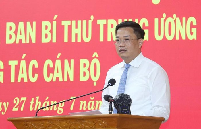 Phó Bí thư Tỉnh ủy Nguyễn Đức Tâm phát biểu nhận nhiệm vụ