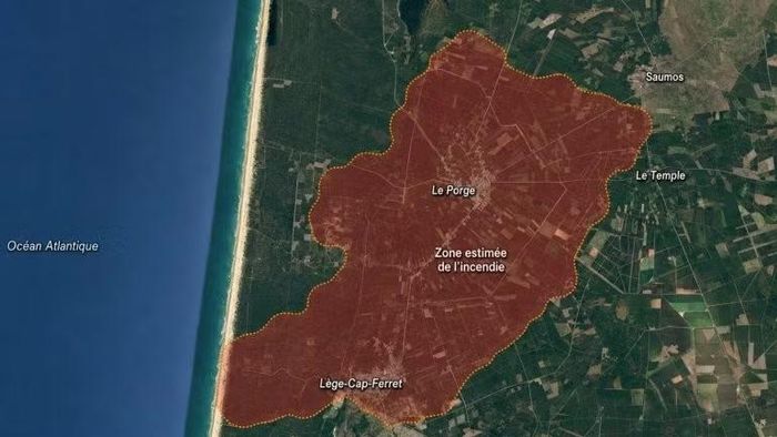 Cháy rừng xảy ra nghiêm trọng tại tỉnh Gironde và Landes thuộc vùng tây nam Nouvelle-Aquitaine của nước Pháp.