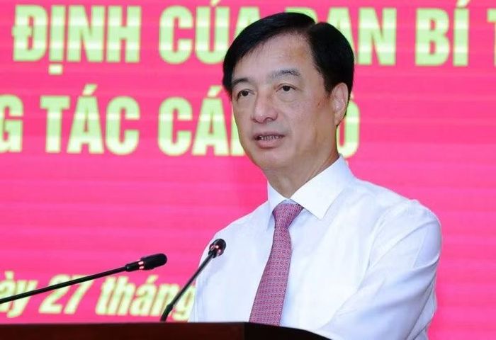 Đồng chí Nguyễn Duy Ngọc, Ủy viên Bộ Chính trị, Bí thư Trung ương Đảng, Trưởng Ban Tổ chức Trung ương phát biểu tại hội nghị.