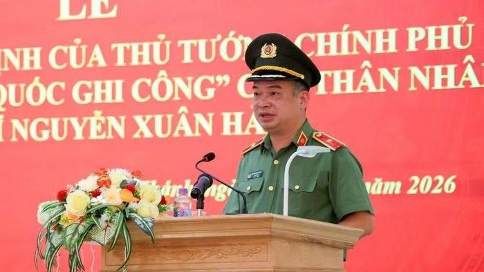 Thiếu tướng Nguyễn Hữu Phước, Giám đốc Công an tỉnh Khánh Hòa phát biểu.