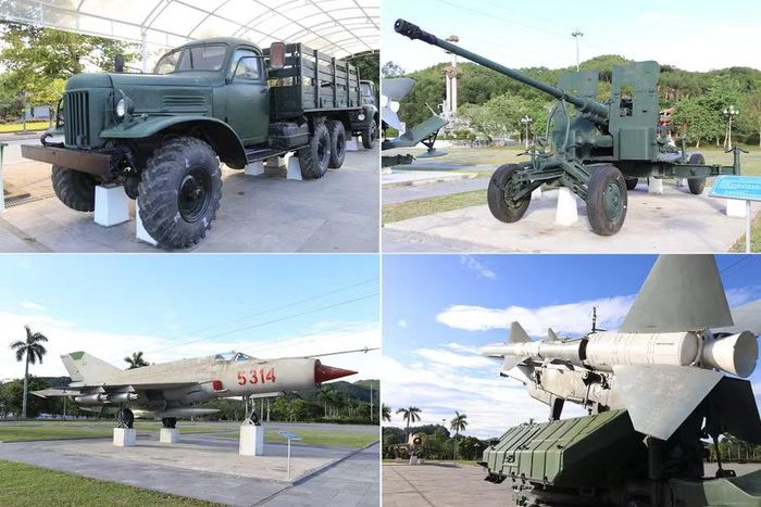 Một số hiện vật như: Xe vận tải Zil-157, pháo cao xạ 57mm, máy bay tiêm kích Mig-21, tên lửa phòng không Vonga-20DCY được trưng bày tại khu di tích Truông Bồn.