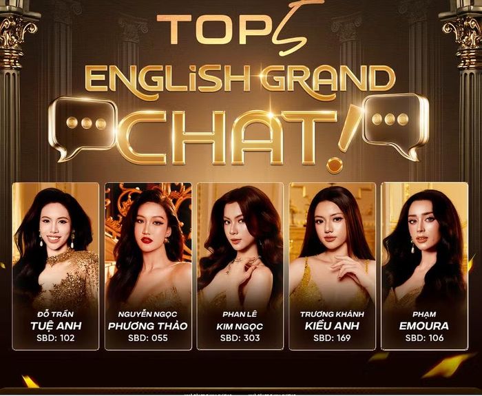 Top 5 thí sinh tại phần thi English Grand Chat.