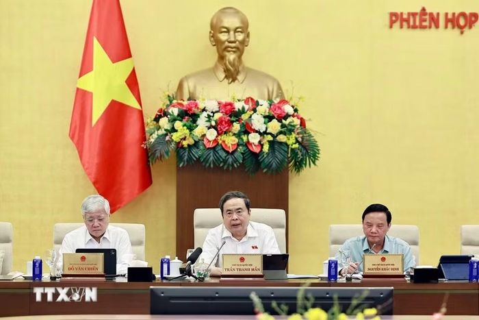 Chủ tịch Quốc hội Trần Thanh Mẫn phát biểu. (Ảnh: Doãn Tấn/TTXVN)