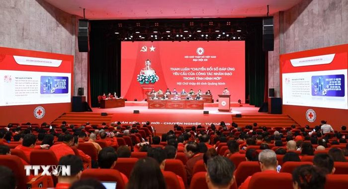 Đại biểu tham luận trong phiên thứ nhất của đại hội. (Ảnh: Thanh Tùng/TTXVN)