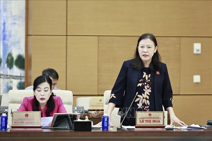 Chủ nhiệm Ủy ban Dân nguyện và Giám sát của Quốc hội Lê Thị Nga phát biểu. Ảnh: Doãn Tấn/TTXVN