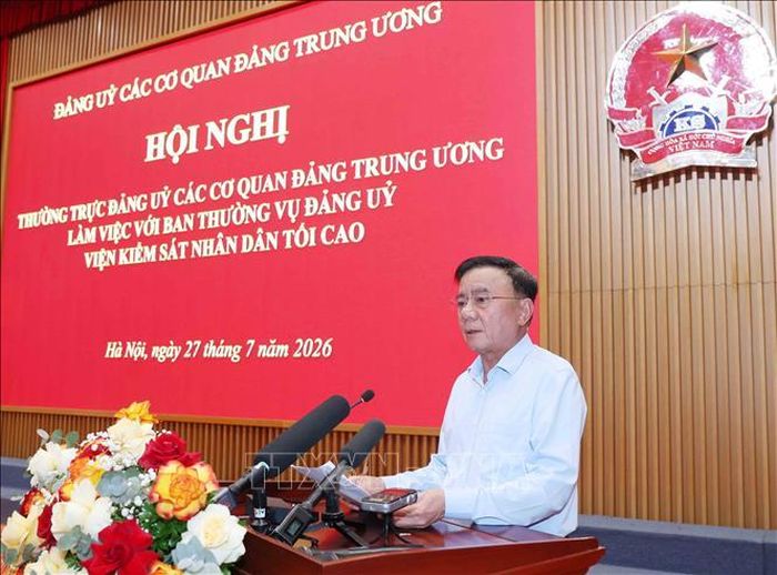 Thường trực Ban Bí thư Trần Cẩm Tú phát biểu kết luận Hội nghị. Ảnh: Phương Hoa/TTXVN