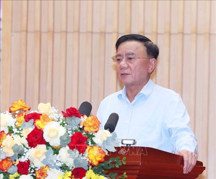 Thường trực Ban Bí thư Trần Cẩm Tú phát biểu kết luận Hội nghị. Ảnh: Phương Hoa/TTXVN