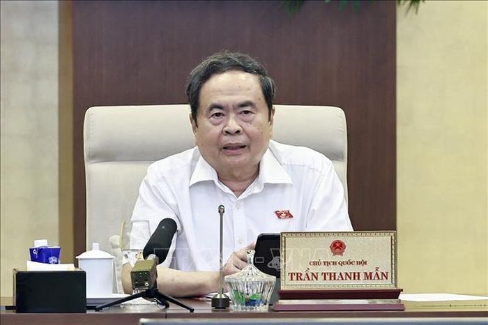 Chủ tịch Quốc hội Trần Thanh Mẫn phát biểu. Ảnh: Doãn Tấn/TTXVN