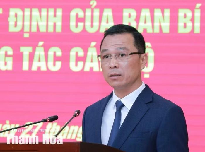 Ông Tô Anh Dũng phát biểu nhận nhiệm vụ sáng 27/7. Ảnh: Báo và Phát thanh, truyền hình tỉnh Thanh Hóa.