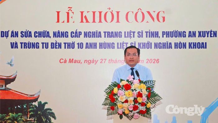 Phó Chủ tịch UBND tỉnh Cà Mau Ngô Vũ Thăng phát biểu tại buổi lễ