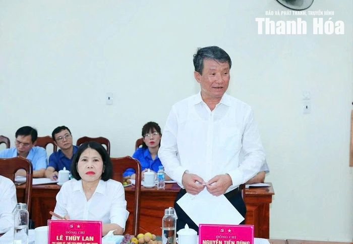 Lãnh đạo xã Như Thanh phát biểu tại buổi làm việc.
