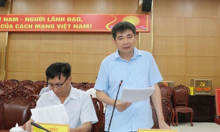  Lãnh đạo Sở Tài chính phát biểu ý kiến tại buổi làm việc. 