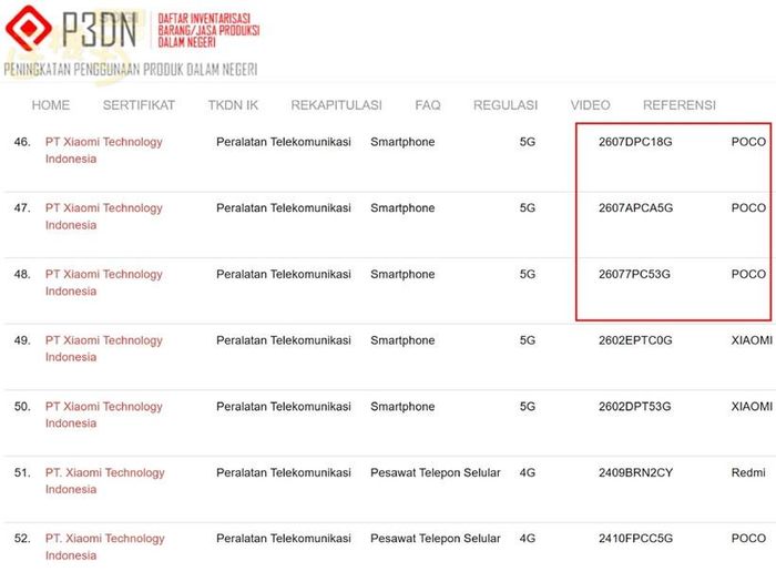 TKDN listings for the Poco F9 Pro and F9 Ultra.