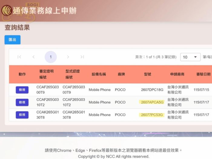 NCC certification of the Poco F9 Pro and F9 Ultra.