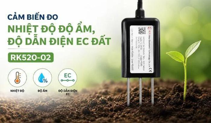 Cảm biến đo nhiệt độ độ ẩm, độ dẫn điện EC RK520-02 có độ tin cậy cao