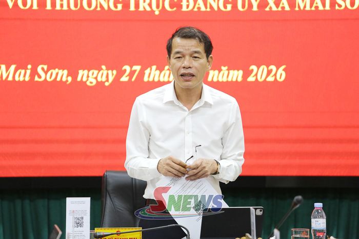Đồng chí Vũ Thanh Mai, Phó Trưởng Ban Tuyên giáo và Dân vận Trung ương phát biểu tại cuộc làm việc.