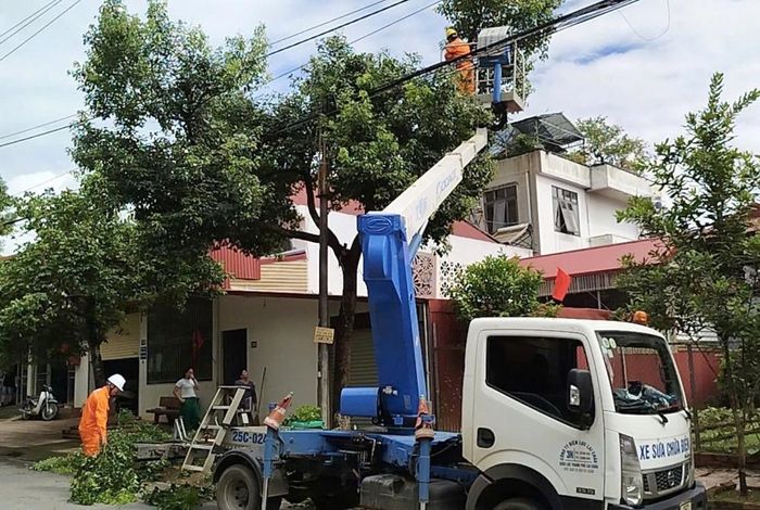 Điện lực trực thuộc Công ty Điện lực Lai Châu phát quang hành lang lưới điện