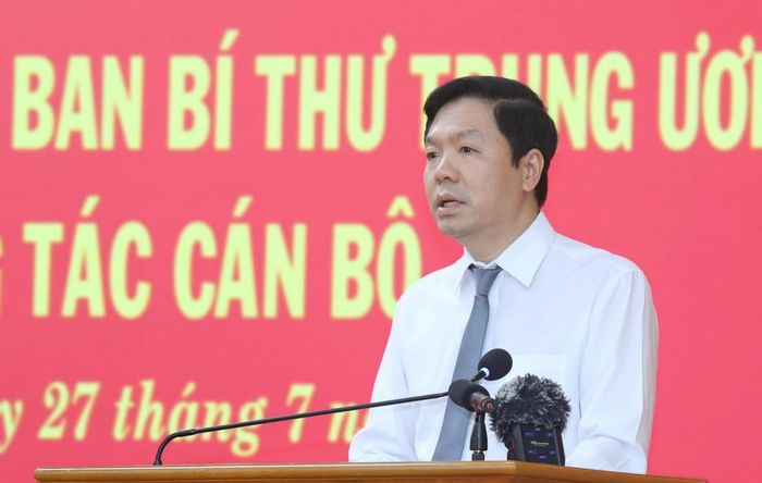 Ông Trịnh Mạnh Linh - Phó Trưởng ban Tổ chức Trung ương phát biểu.