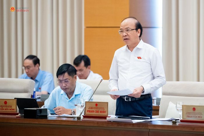 Chủ nhiệm Ủy ban Pháp luật và Tư pháp Phan Chí Hiếu trình bày tóm tắt Báo cáo thẩm tra