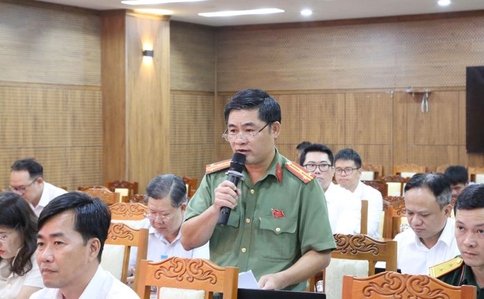 Công an TP. Đồng Nai đóng góp ý kiến tại hội nghị. Ảnh: Văn Dũng