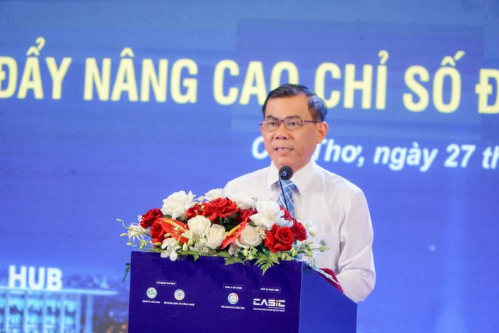 Đại diện Bộ Khoa học và Công nghệ, ông Huỳnh Thanh Tùng phát biểu tại hội thảo