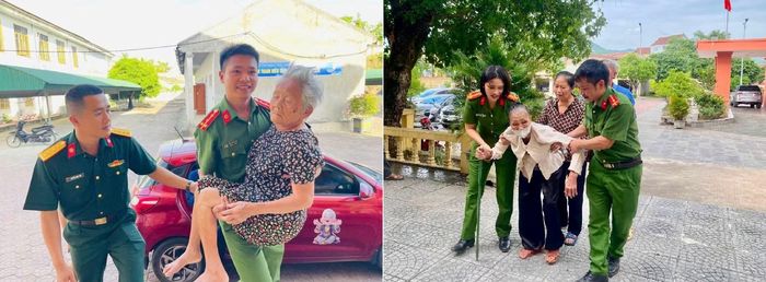 Lực lượng Công an cơ sở trở thành cánh tay đắc lực trong việc hỗ trợ thân nhân liệt sĩ già yếu, khó khăn trong việc đi lại đến các điểm lấy mẫu tập trung trong chiến dịch "500 ngày đêm".