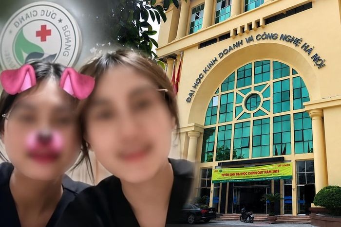 2 cô gái trẻ chửi bậy và dọa tiêm thuốc độc vào người tương tác khi đang trực ở bệnh viện là sinh viên y khoa Trường ĐH Kinh doanh và Công nghệ Hà Nội. Ảnh: DALL AI.