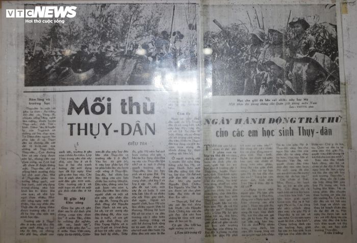 Thời bấy giờ, các báo lớn đồng loạt viết bài tố cáo tội ác của Đế quốc Mỹ và kêu gọi trả thù cho cô trò trường THCS Thụy Dân.