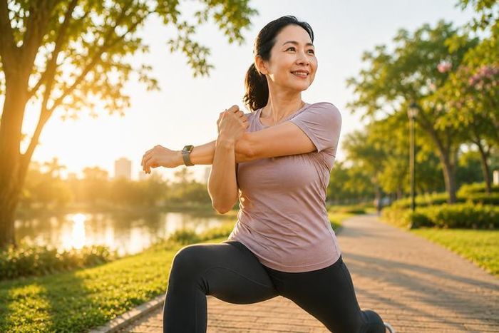 Duy trì tập luyện sức mạnh và các bài tập aerobic trở nên quan trọng hơn khi tuổi tác tăng lên. Ảnh AI.