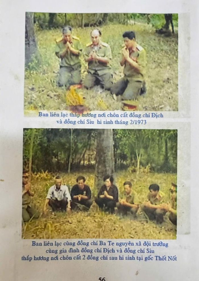 Bức hình lưu lại mỗi lần Ban liên lạc tìm được phần mộ của những đồng đội đã ngã xuống vì độc lập dân tộc. Ảnh: NVCC