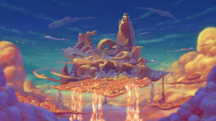 Đỉnh núi Olympus trong phim hoạt hình "Hercules" của Disney. Ảnh: Internet