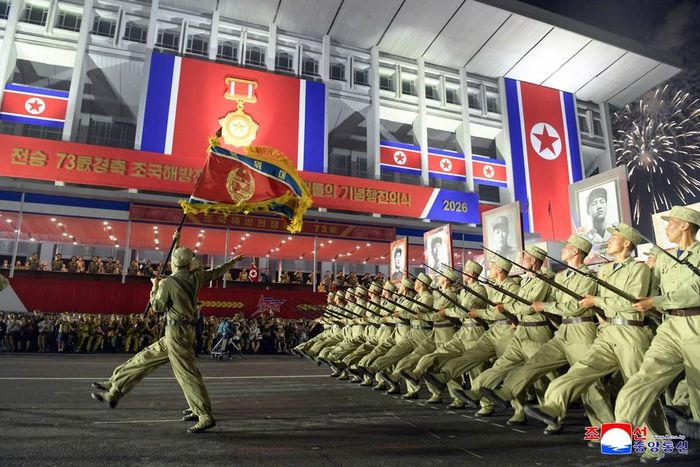 Lễ diễu hành kỷ niệm 73 năm Ngày Chiến thắng tại Bình Nhưỡng, Triều Tiên ngày 27/7/2026. Ảnh: Yonhap/TTXVN phát