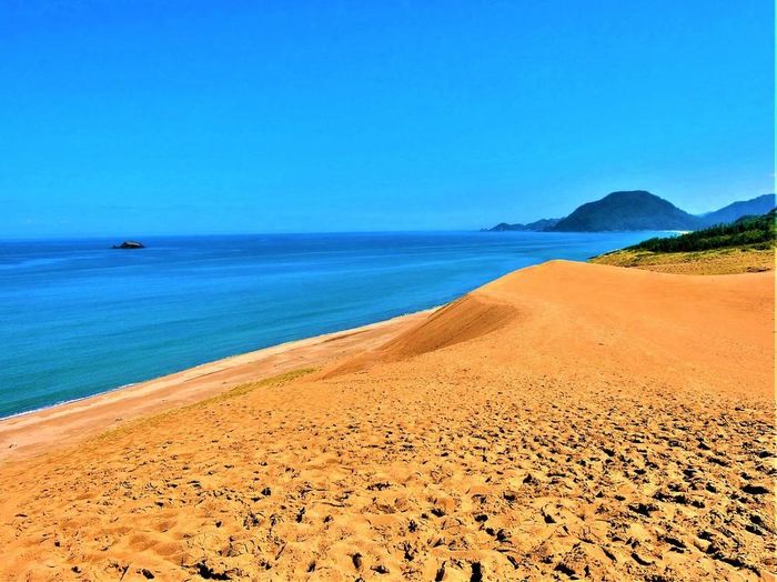 Đồi cát Tottori trải dài bên bờ biển Nhật Bản. Ảnh: JNTO