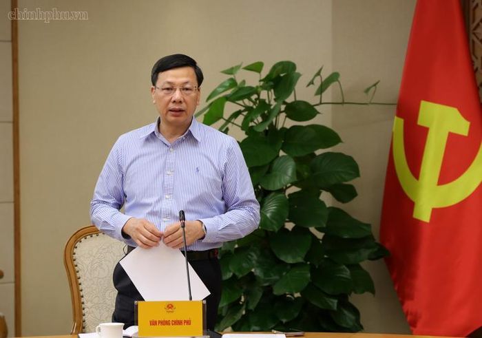 Phó Chủ nhiệm Văn phòng Chính phủ Phạm Mạnh Cường phát biểu tại Phiên họp - Ảnh: VGP/Gia Huy